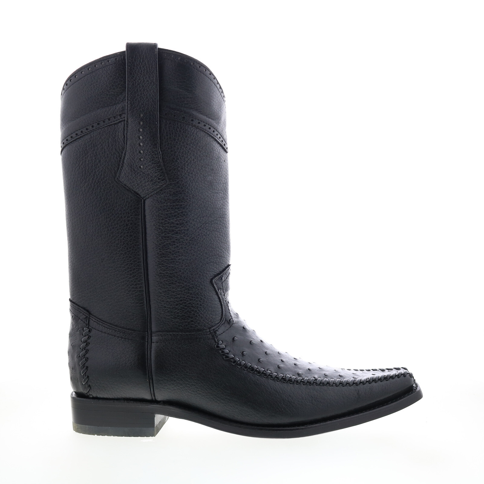 Мужские черные широкие ковбойские сапоги в стиле вестерн из страуса с узким квадратным носком Los Altos 46490₽