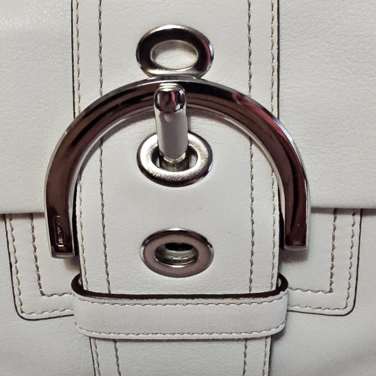 NWT Coach Soho White Leather Silver Buckle Shoulder Handbag NWT Coach Soho White Leather Silver Buckle Shoulder Handbag