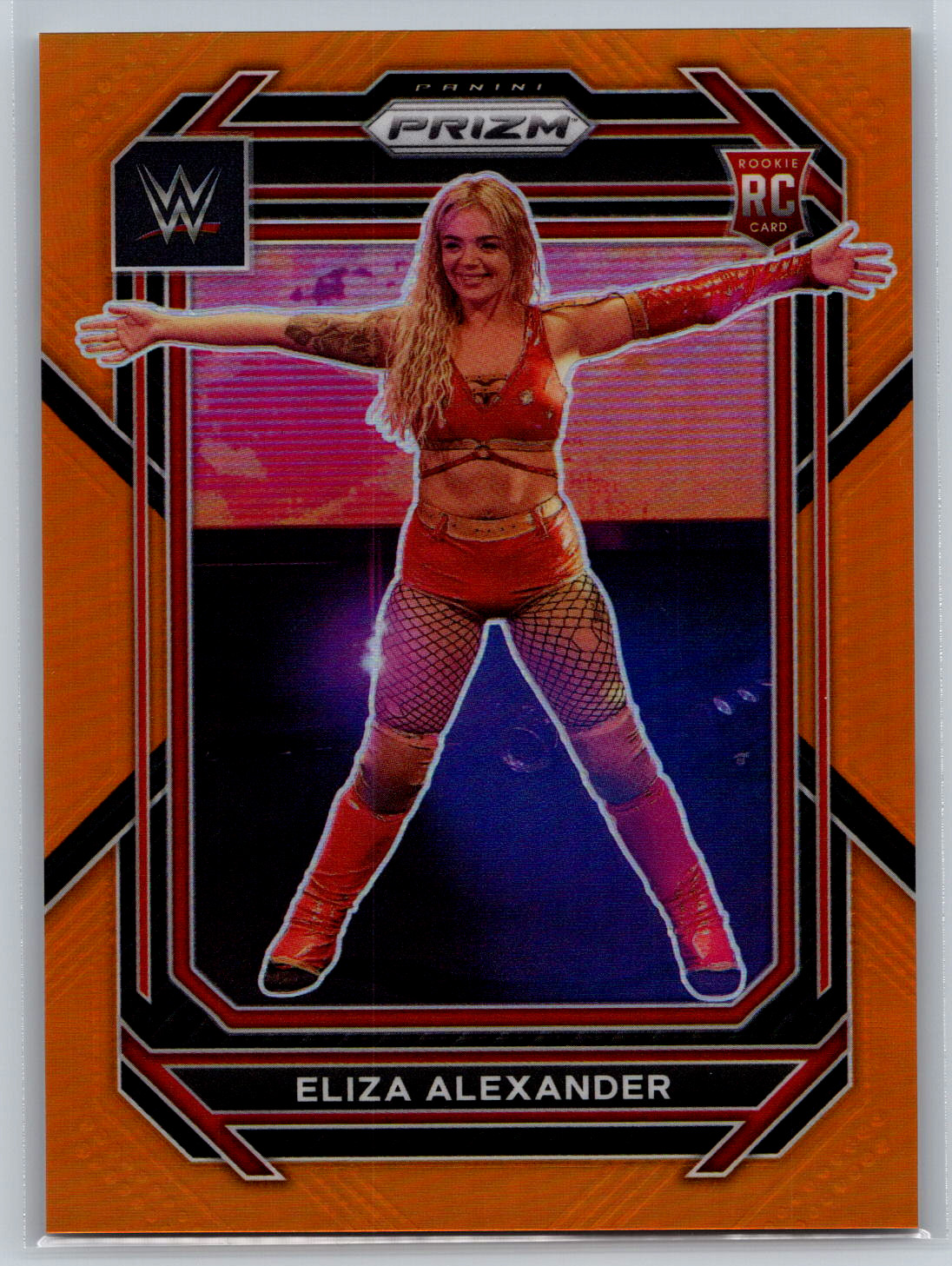 Eliza Alexander 2023 Panini Prizm WWE Orange Prizm Rookie Card RC /99 #115