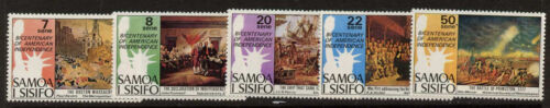 Samoa 428-32 Estampillada sin montar o nunca montada barcos, banderas, uniformes, cañones, caballos, bicentenario de EE. UU. - Imagen 1 de 1