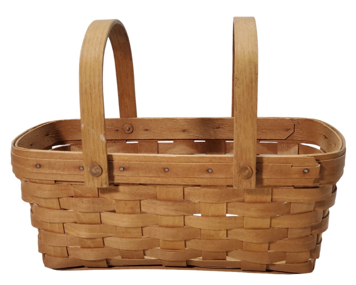 LONGABERGER ハンドメイド　カゴバッグ Vintage Longaberger 1988 Medium Chore Woven Basket 13