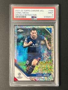 2021-22 Topps Chrome UCL Lionel Messi #100 PSA 9 Speckle Refractor