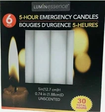 Luminessence 5-Hour Emergency Candle (Pack of 6)