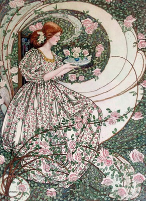 Dorothy Fitchew ''Roses'' Blue Artwork PAPER or CANVAS Fine Art Print Quality