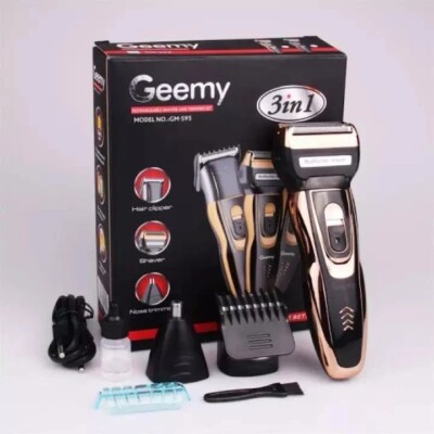 Cordless Geemy GM-595 3in1 professional hair trimmer rechargeable