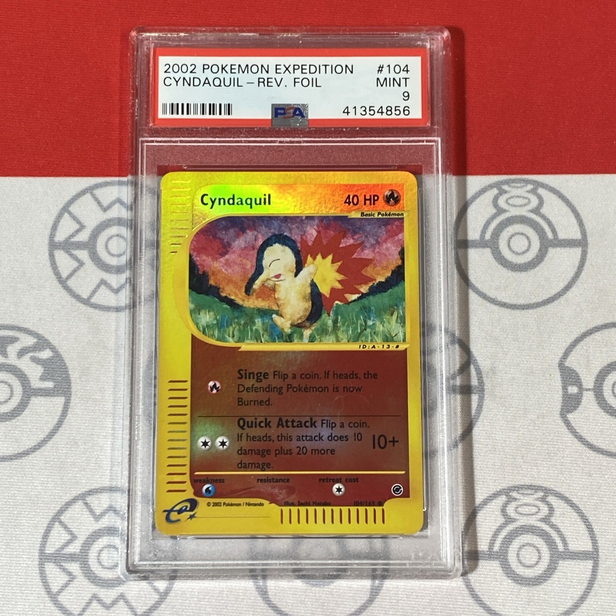 PSA 9 Cyndaquil 104/165 Reverse Holo 2002 Pokemon Expedition