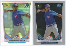 FRANKLIN BARRETO 2014 Bowman Chrome Prospect REFRACTOR (#422/500) & Chrome Base
