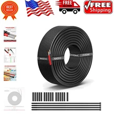 12V Low Voltage 12/2 Electrical Wire - Waterproof 30FT PVC Cord for LED & Marine