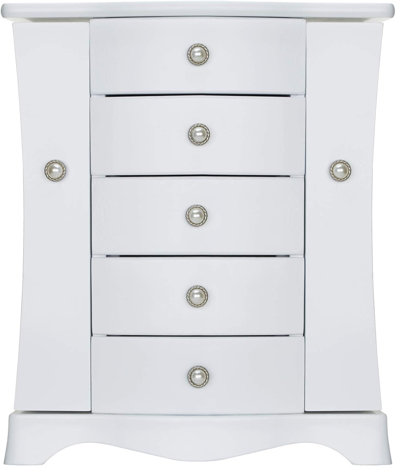 Solid Wood Jewelry Box with 4 Drawers Organizer and Built-In Necklace Holder-image