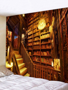 Art Bookshelf Hippie Tapestry Room Bedspread Wall Hanging