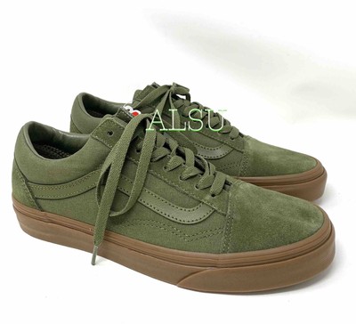 dark green old skool vans