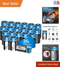 High-Capacity 20 Pack CR123A Lithium Batteries - Perfect for High-Drain Devices