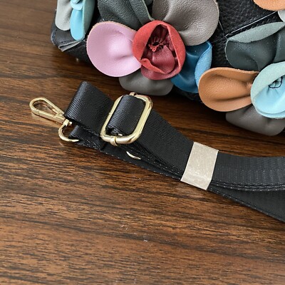 3D Floral Applique Leather Patchwork Bag Convertible