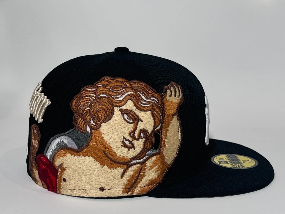 New Era x Jon Stan New York Yankees Angels Embroidery patch 59Fifty Hat-Black - Image 3 of 4