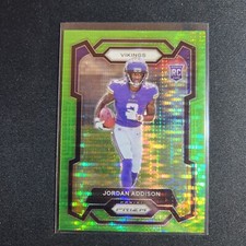 2023 Panini Prizm Jordan Addison Neon Green Pulsar Vikings Rookie #368 RC  L12