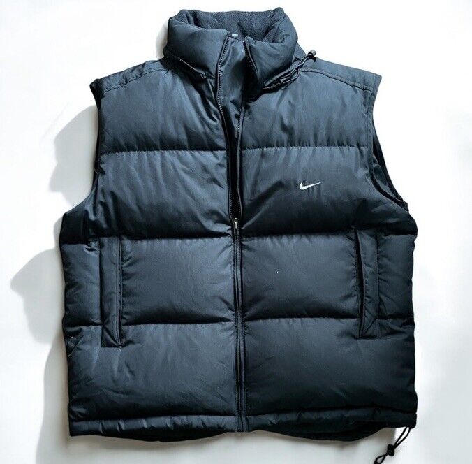 Vintage Nike Black Down Puffer Vest Jacket Mens Large Y2K Vintage Nike Black Down Puffer Vest Jacket Mens Large Y2K