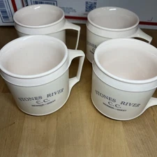 Aladdin Stackable Beige Coffee Cup Mug Lot of 4 insulated 8oz Stone River CC TN