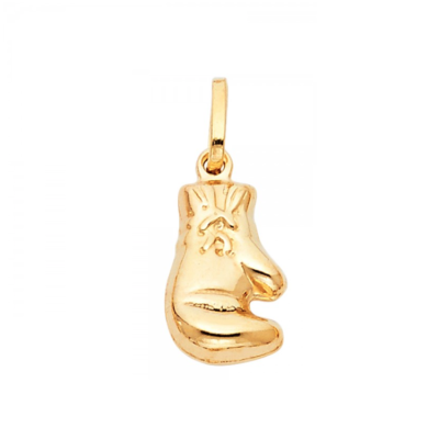 14K Yellow Gold Boxing Glove Pendant Boxer Polished Necklace Charm Men  Women