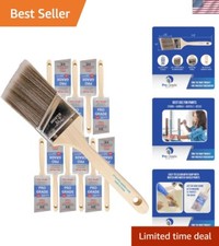 Multicolor 2.5-Inch Angle Brushes: 12 Durable Paint Brushes for All Paint Types