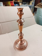 Rare Ancien BOUGEOIR En CUIVRE Rouge  art Populaire 29 Cm 19 20 Ème 