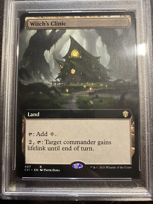 MTG - Witch's Clinic (Extended Art) Commander 2021 Rare #407 PSA 9
