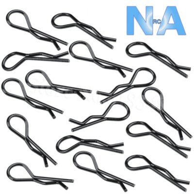 10pcs RC Body Clips - Stainless Steel Black Pins For 1/10, 1/12, 1/16 Scale Cars