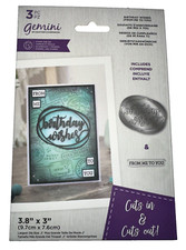 Crafters Companion Gemini  Birthday Wishes  3pc stamp and die set NIP