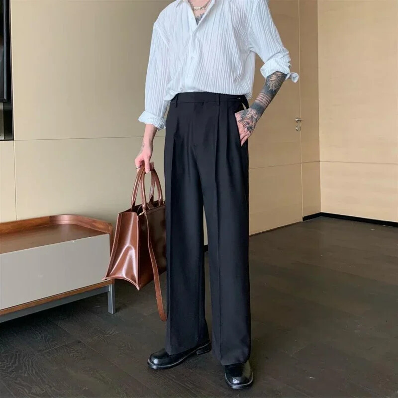 パンツ 00s archive baggy wide summer slacks BLK Mens Baggy Jeans Drawstring Vintage Y2k Skater Pants Casual