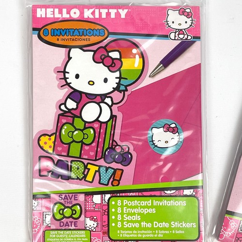 NEW Sanrio Hello Kitty Set of 8 Party Invitations & 8 Thank You Postcards - Picture 5 of 6