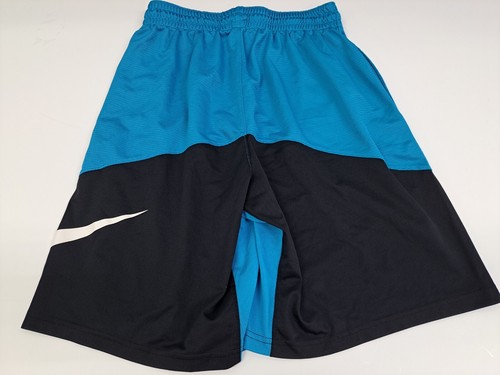 Nike Dri-Fit Shorts Youth Boys Large Black/Blue Basketball Big Swoosh #2930 - Picture 3 of 7