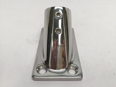 Marine Grade 316 Stainless Steel Handrail Fitting – 45° Rectangular Base For 7/8" (22.2mm) Pipe