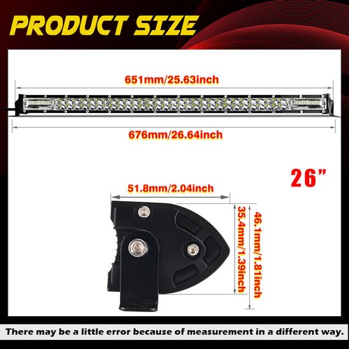 Dual Row 7''-52inch LED Light Bar Spot Flood Driving OFFROAD 4WD SUV UTV Truck - Picture 18 of 23
