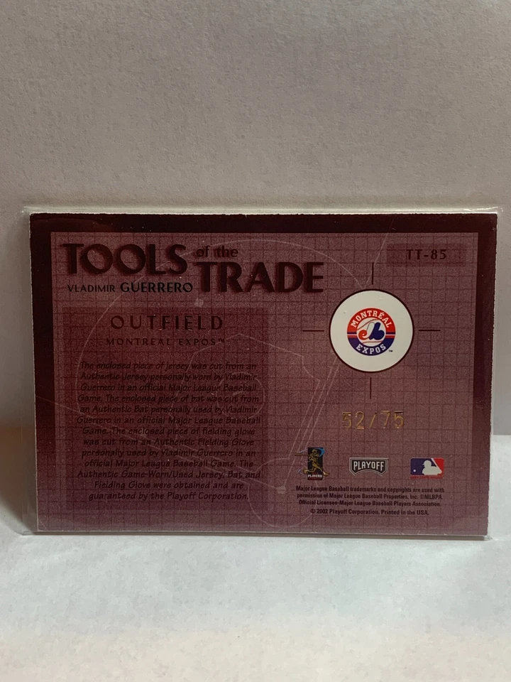 Absolute Memorabilia Tools of the Trade Materials 2002 #TT85 Vladimir Guerrero Foto 2 de 2