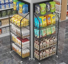 4 Tier Basket Tier Retail Display Rack Merchandiser Candy Snack Market Showcase