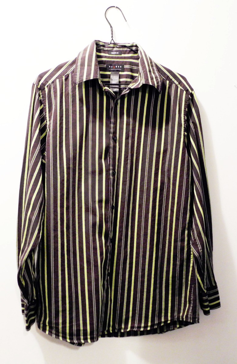 axcess men's dress shirts AxCess Men's Long Sleeve Dress Shirt Modern Fit Size M 100% Cotton