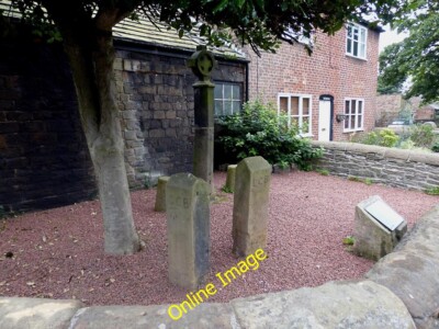 Photo 6x4 Boundary stones, one with a benchmark on it Little Crosby Also  c2013
