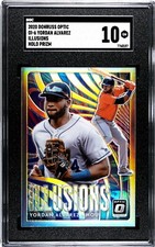 2020 Donruss Optic OI-6 Yordan Alvarez Illusions HOLO SILVER PRIZM SGC 10 GEM RC