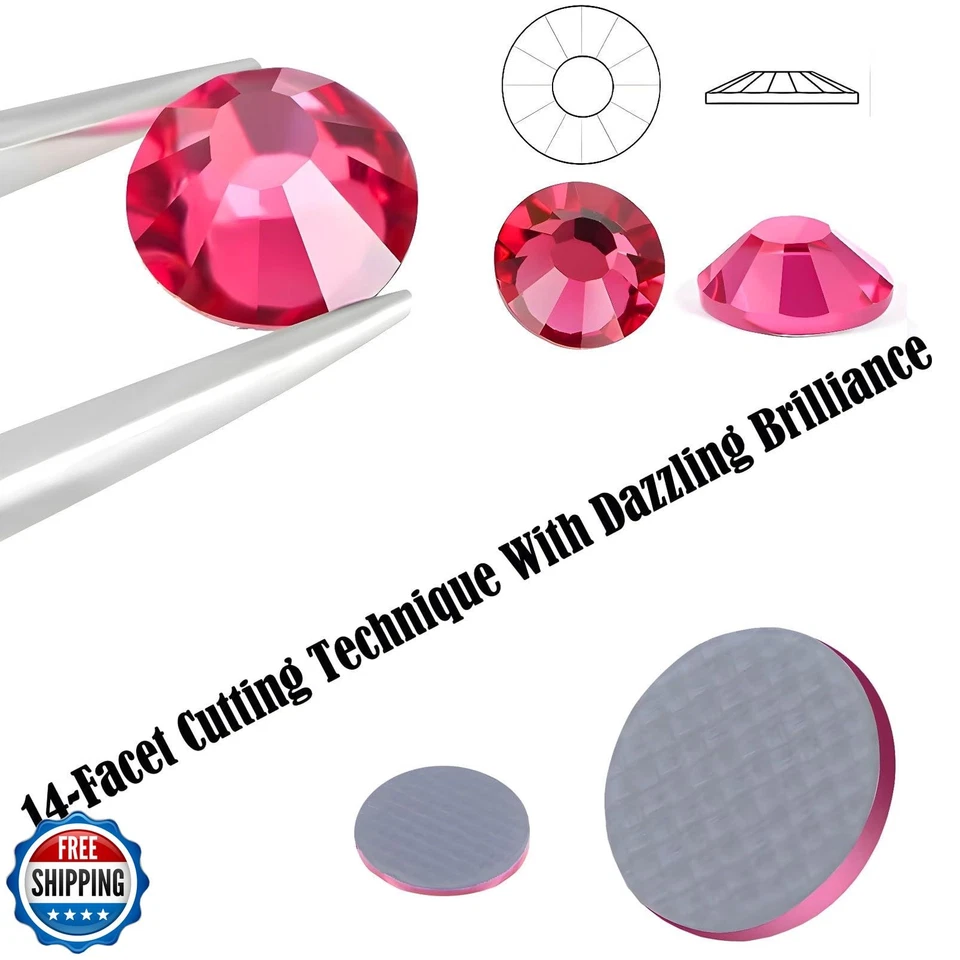 Hotfix Rhinestones Flatback Glass Rhinestone 288PCS SS30 5.8-6.2MM Round Gems - Image 3 of 4