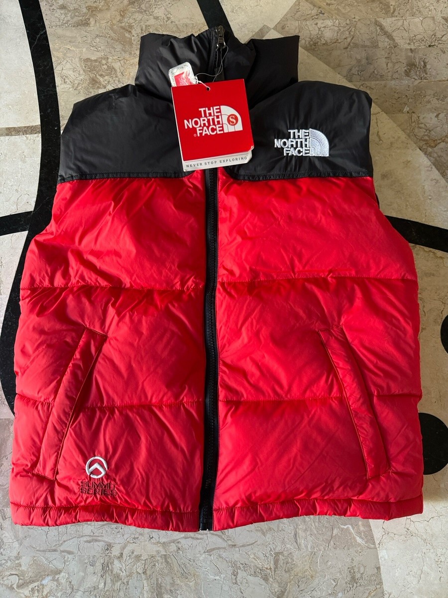 NEW The North Face Summit Series Puffer Vest Black Red Full NEW The North Face Summit Series Puffer Vest Black Red Full