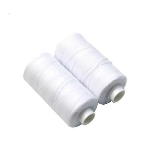 2 White Cotton Sewing Thread Reel Machine Polyester Overlocking Premium Quality - Picture 2 of 5