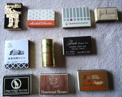 Matchbook Match Sticks in Boxes 10 Variety of Adds some International mint (10)