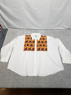 Quacker Factory Cat Kitten Print Blouse Womens 3X White Button Up Top Kitty Meow