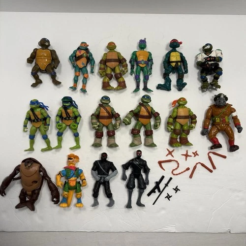 TMNT Lot Of 16 Vintage To Modern Action Figure Toys Ninja Turtles