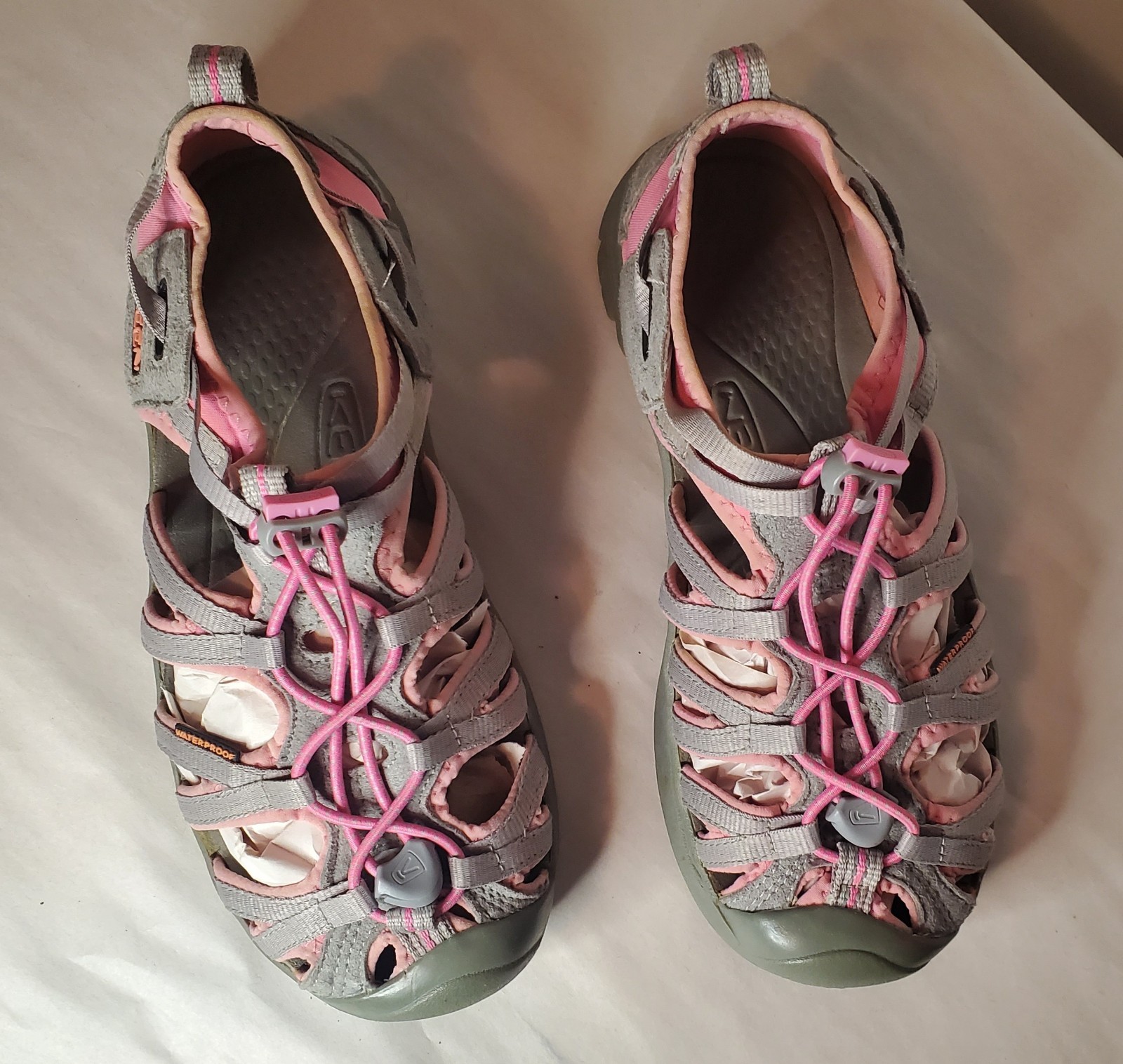 Sandali Keen Whisper donna 5 giovani 3 grigio rosa impermeabili escursionismo chiusura elastica