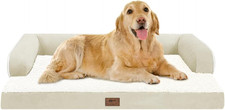 Orthopedic XL Dog Bed with Washable Bolster  Memory Foam - Beige