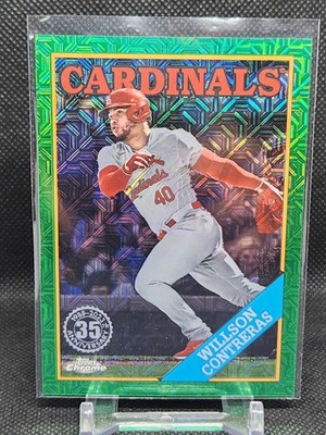 Willson Contreras 2023 Topps Chrome Green MOJO Refractor /99 1988 Silver Pack