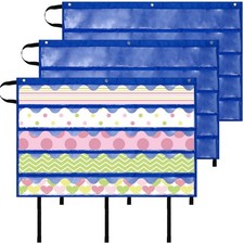 Bulletin Border Storage Pocket Chart Classroom Organizer Blue 41x24.5 3 PCS