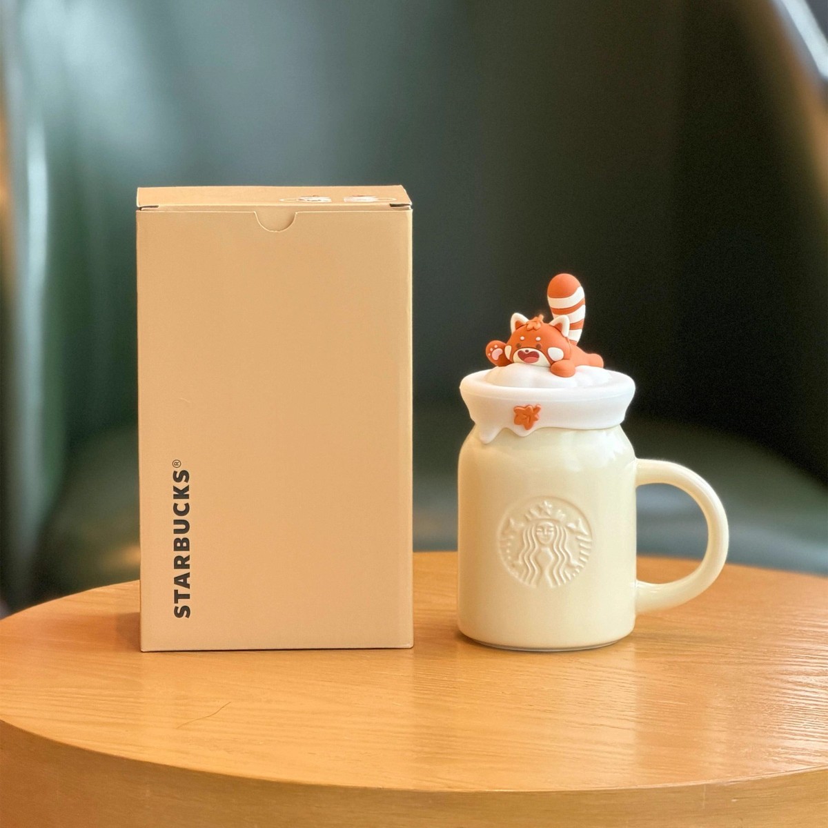 2025 China Starbucks Bear Dessert Story 15oz Ceramic Mug With Lid