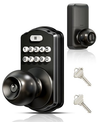 Veise Keypad Door Knob Lock, Keyless Entry Digital Lock with Handle, Electron...