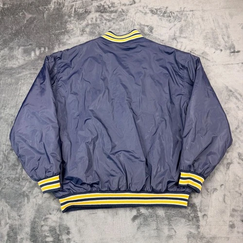 Vtg Steve & Barry's Michigan Wolverines Varsity Jacket Navy Blue XL Bomber image 3